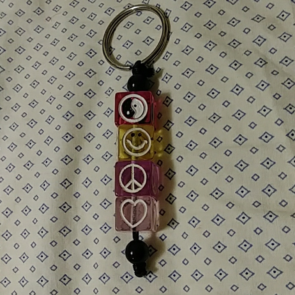 Key Chain Colorful Ying Yang Peace - Picture 4 of 4